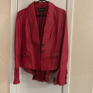 Red leather jacket